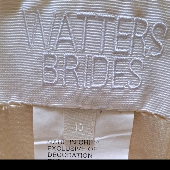 Watters Brides Beige Strap Sleeveless Women's Wedding Dress Size 10 - Picture 12 of 12